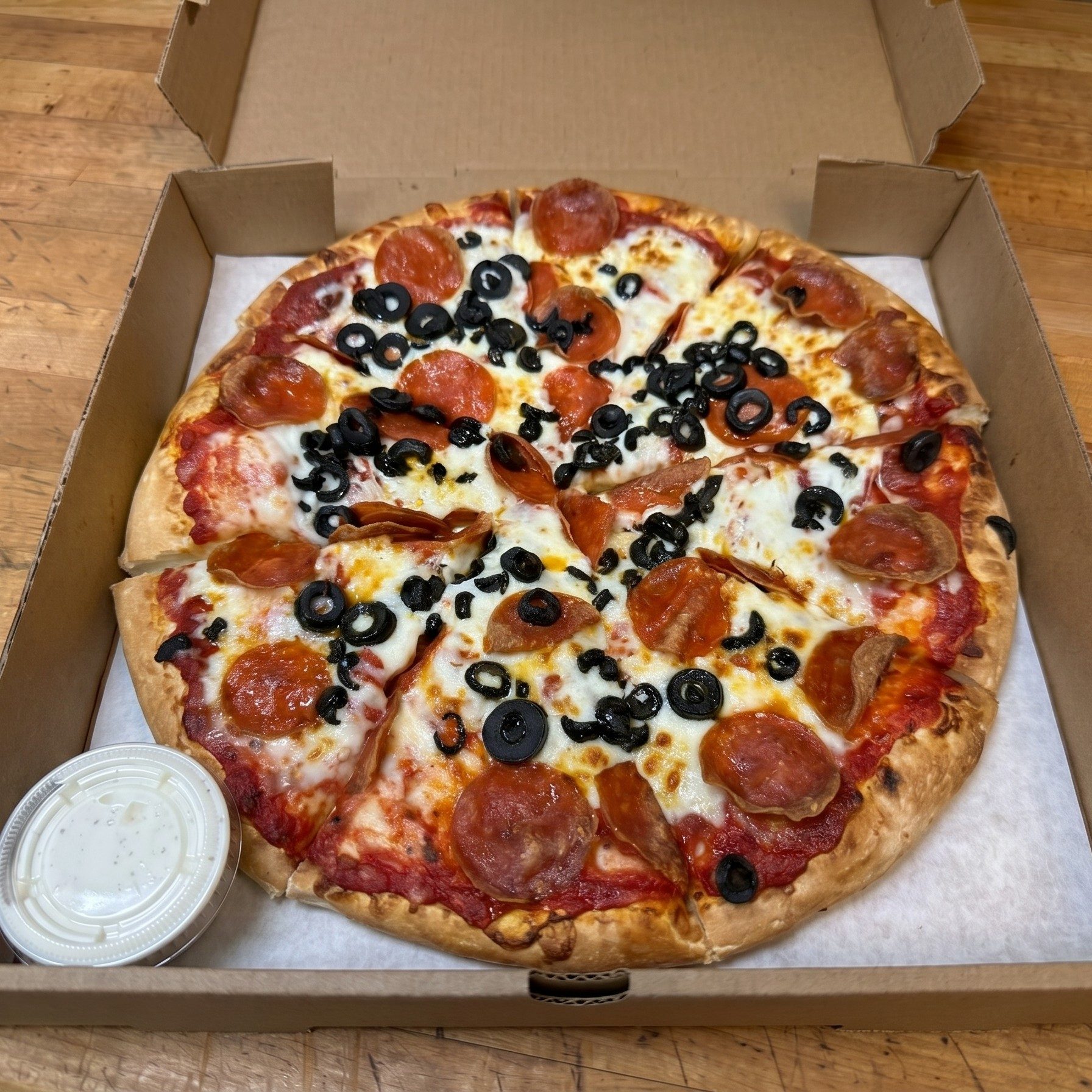 Pepperoni & Olives Pizza.